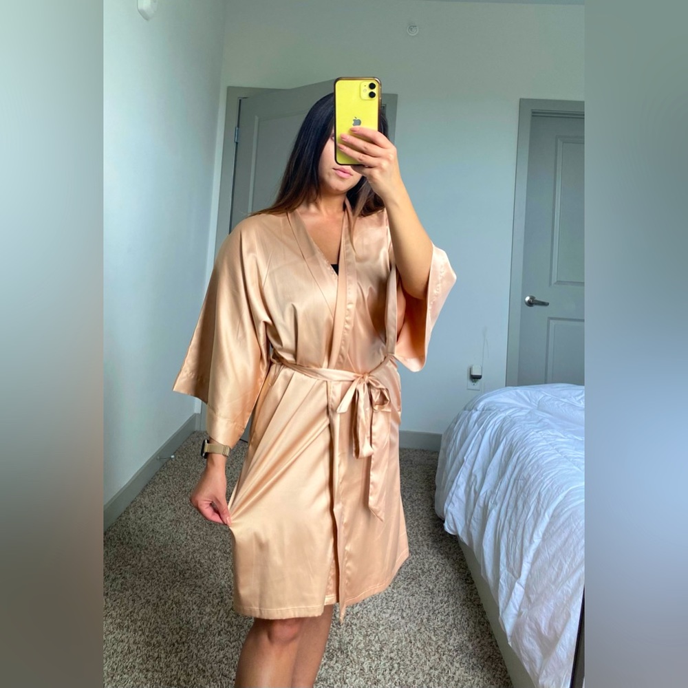 Satin Rose Gold Robe Small